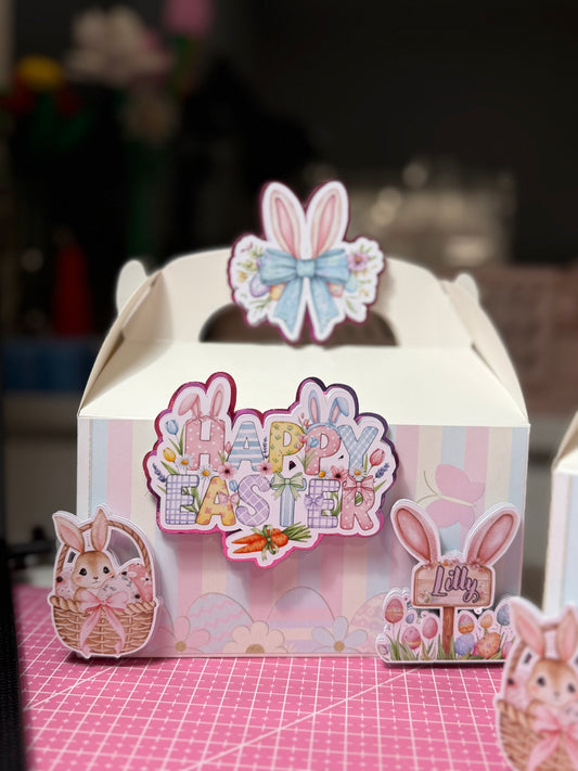 Personalized 3D Easter Gable Box for Girls